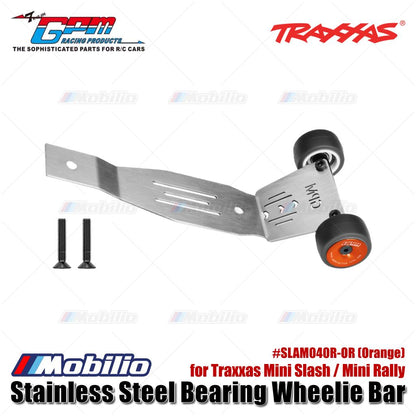 GPM Part #SLAM040R Stainless Steel Bearing Wheelie Bar for Traxxas Mini Slash / Mini Rally Upgrade