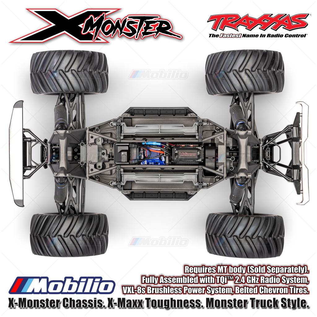 Traxxas 77036-4 X-Monster Chassis X-Maxx Toughness Monster Truck Style Fully Assembled with TQi 2.4 GHz Radio System VXL-8s Brushless Power System Belted Chevron Tires and MT body Dijual Terpisah 7691-BLK