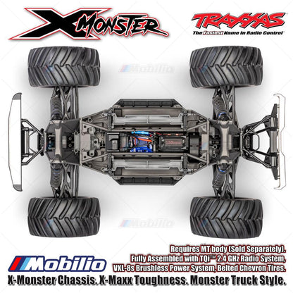 Traxxas 77036-4 X-Monster Chassis X-Maxx Toughness Monster Truck Style Fully Assembled with TQi 2.4 GHz Radio System VXL-8s Brushless Power System Belted Chevron Tires and MT body Dijual Terpisah 7691-BLK
