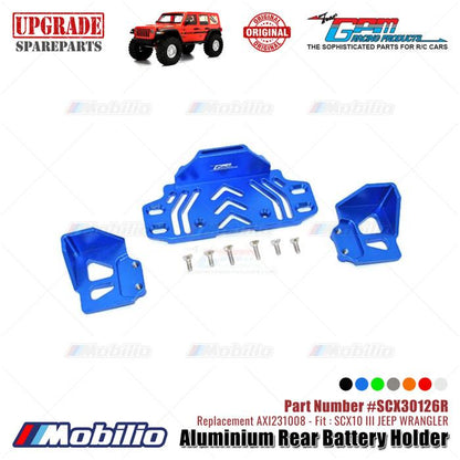 GPM Part #SCX30126R Aluminium Rear Battery Holder Upgrade Axial SCX10 III Jeep Wrangler AXI231008 Replacement