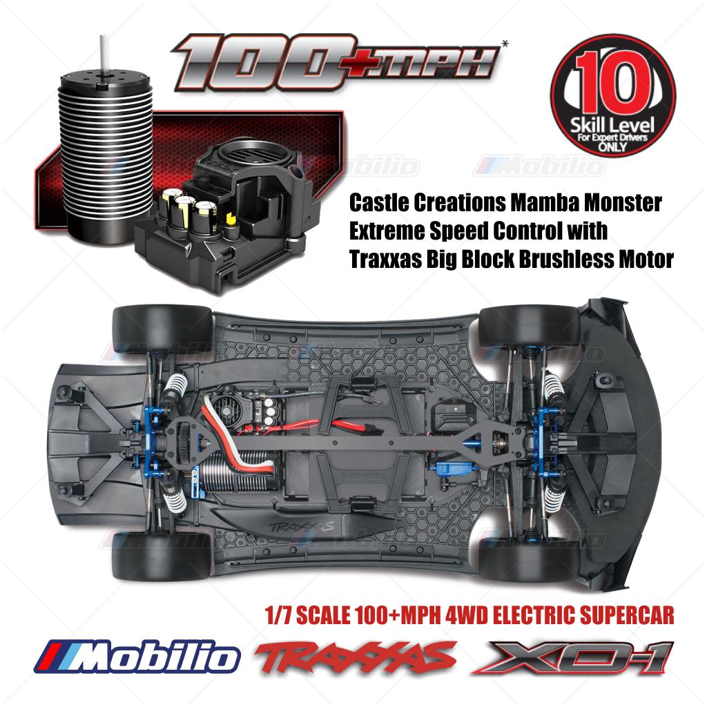 Traxxas 64077-3 XO-1 XO1 1/7 Supercar Extreme 6s Brushless 2.4 GHz RC 4WD RTR Clipless