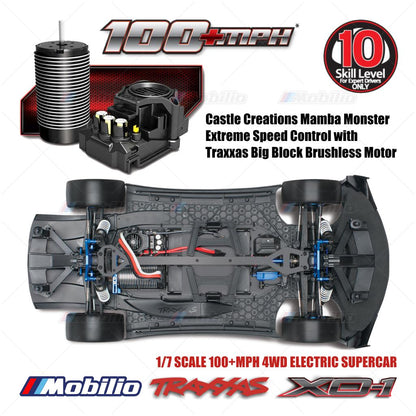 Traxxas 64077-3 XO-1 XO1 1/7 Supercar Extreme 6s Brushless 2.4 GHz RC 4WD RTR Clipless