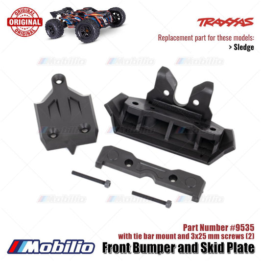 Traxxas Part #9535 Front Bumper and Skid Plate with Tie Bar Mount RC Sledge 1/8 Scale Off-Road