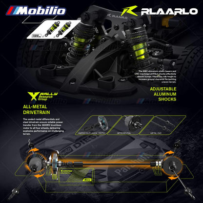 Rlaarlo XTS-P12 1/12 Metal Brushless 4WD RTR 2.4GHz RC Rally Car Remote Control