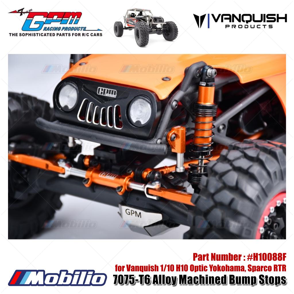 GPM Part #H10088F 7075-T6 Alloy Machined Bump Stops for Vanquish 1/10 H10 Optic Yokohama Sparco RTR