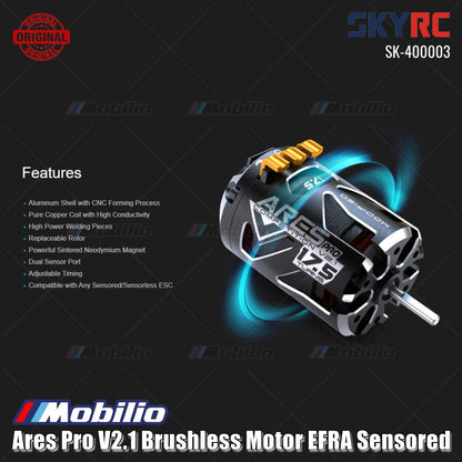 SKYRC #SK-400003 Ares Pro V2.1 Motor Brushless Bersensor Disetujui BRCA Ventilasi Efektif Performa Ekstrem
