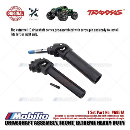 Traxxas Part #6851A Driveshaft Assembly Front Extreme Heavy Duty (1) (left or right) (fully assembled ready to install)/ screw pin (1) for RC Hoss Rustler Slash
