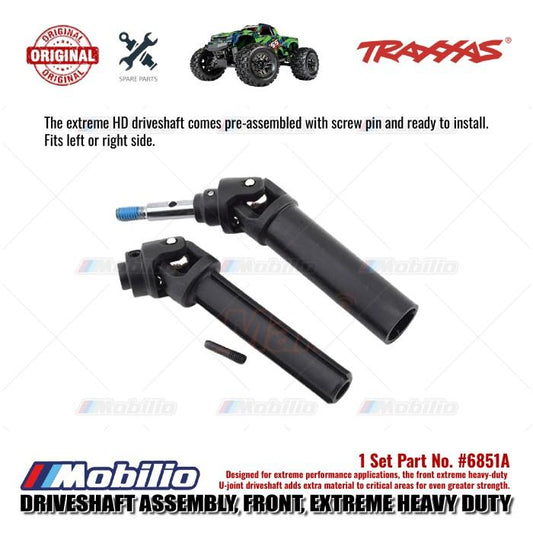 Traxxas Part #6851A Driveshaft Assembly Front Extreme Heavy Duty (1) (left or right) (fully assembled ready to install)/ screw pin (1) for RC Hoss Rustler Slash