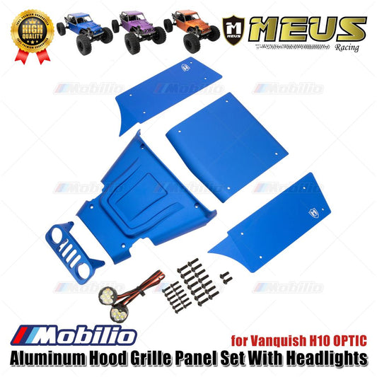 Set Panel Kisi Kap Aluminium Balap MEUS Dengan Lampu Depan Untuk Vanquish H10 OPTIC