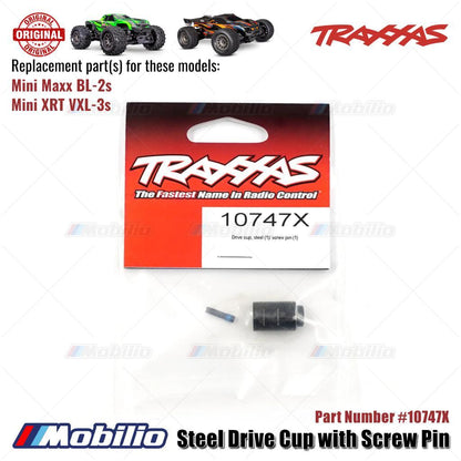 Traxxas Part #10747X Steel Drive Cup with Screw Pin RC Mini Maxx BL-2S Mini XRT VXL-3S