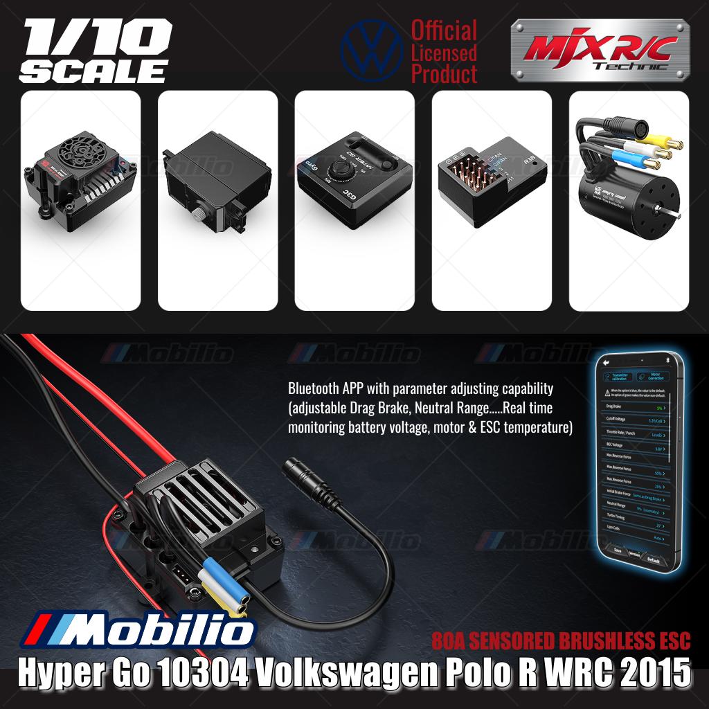 MJX Hyper Go 10304 (DC) 70KPH Brushless 1:10 Scale VW Polo Rally Car with Battery 2S 5000 and Charger