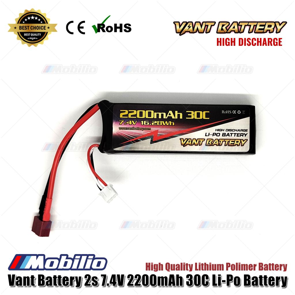 Baterai Vant 7.4V 2S 2200mAh 30C Lithium Polimer LiPo Soft Case