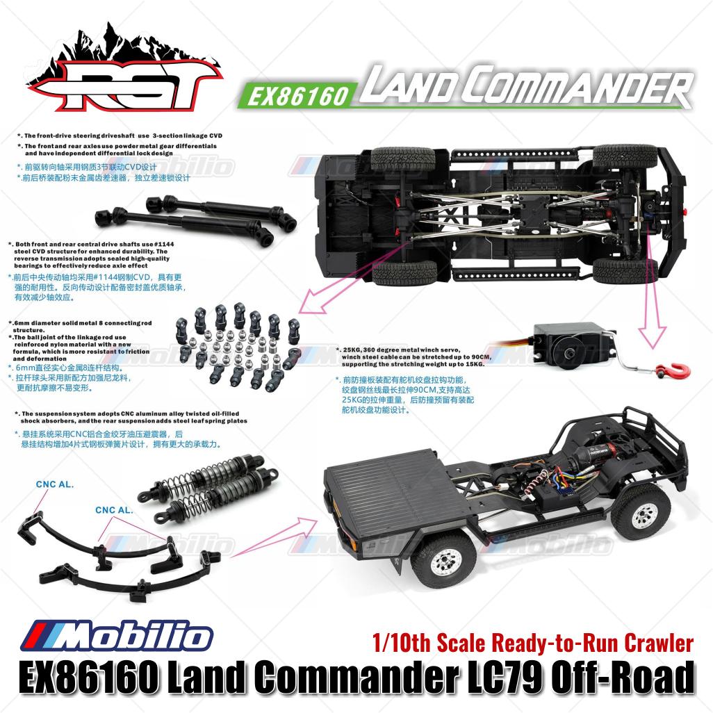 RGT EX86160 Land Commander 1/10 Land Commander LC79 RTR RC Off-Road Crawler Adventure