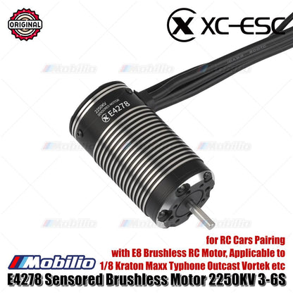 XC-ESC E4278 Motor Brushless Sensor 2250KV FOC 3-6S untuk RC Truk Rakasa 1/8