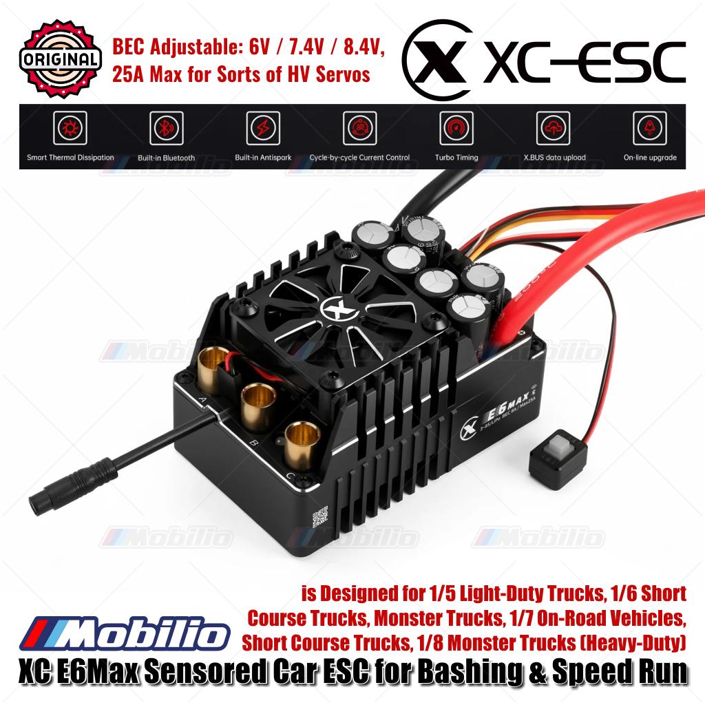 XC-ESC E6 MAX Brushless Sensored ESC untuk Mobil RC LiPo 3-8S 550A Kontinu BEC 8A 25A Puncak