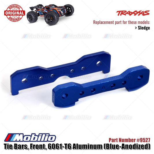Traxxas Part #9527 Front Tie Bars 6061-T6 Aluminum Blue-Anodized RC Sledge 1/8 Scale Off-Road