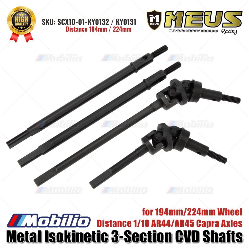 MEUS Racing Poros CVD Isokinetik Logam 3 Bagian untuk Jarak Roda 194mm/224mm Gandar Capra AR44/AR45 1/10