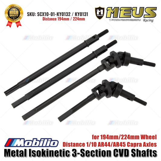 MEUS Racing Poros CVD Isokinetik Logam 3 Bagian untuk Jarak Roda 194mm/224mm Gandar Capra AR44/AR45 1/10