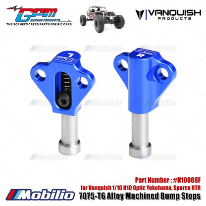 GPM Part #H10088F 7075-T6 Alloy Machined Bump Stops for Vanquish 1/10 H10 Optic Yokohama Sparco RTR