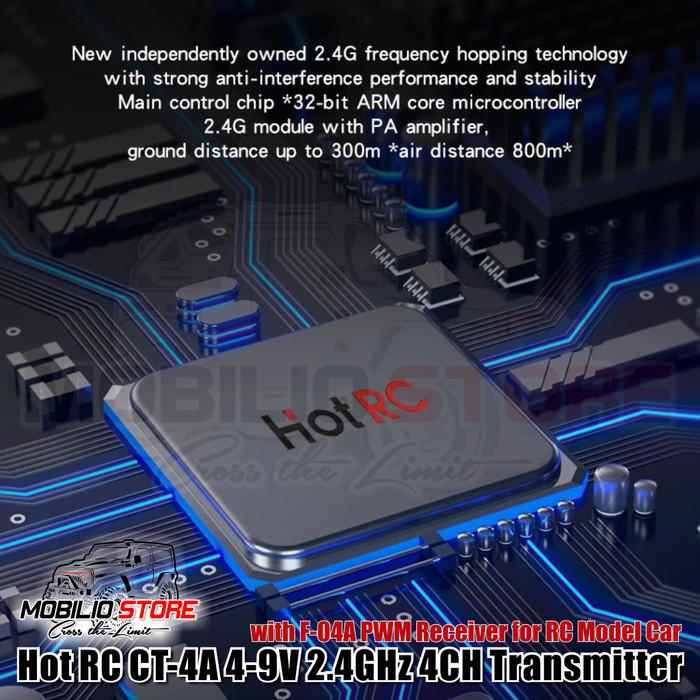 HotRC CT-4A 4-9V 2.4GHz 4CH Transmitter with F-04A PWM Receiver RC