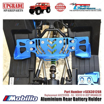 GPM Part #SCX30126R Aluminium Rear Battery Holder Upgrade Axial SCX10 III Jeep Wrangler AXI231008 Replacement