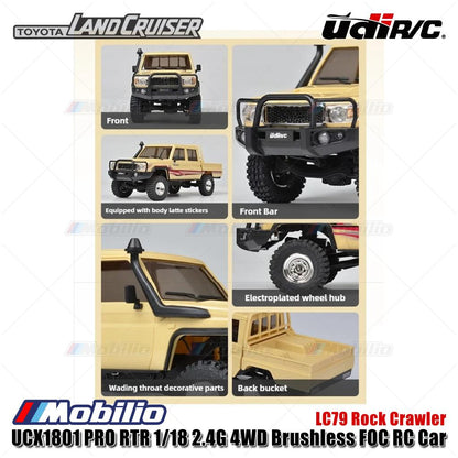 UDIR/C UCX1801 PRO LC79 Rock Crawler RTR 1/18 2.4G 4WD Brushless FOC RC Car