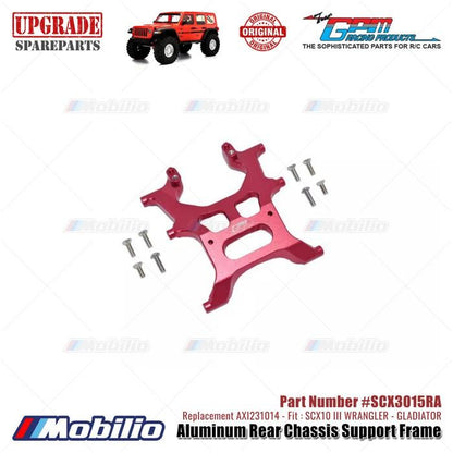 GPM Part #SCX3015RA Aluminum Rear Chassis Support Frame Axial SCX10 III Jeep Wrangler - Gladiator  Remote Control Toy