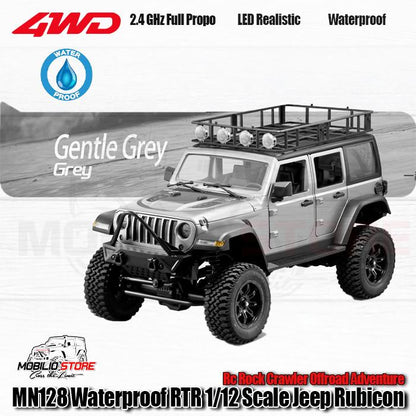 MN128 Waterproof RTR 1/12 Scale Jeep Rubicon RC Rock Crawler Adventure