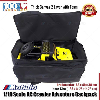Tas Ransel Petualangan RC Crawler Skala 1/10 Kanvas Kualitas Tinggi Ukuran Dalam 53x28x23cm