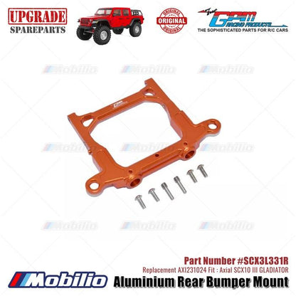 GPM Part #SCX3L331R Aluminium Rear Bumper Mount Upgrade RC Axial SCX10 III Jeep Gladiator  Remote Control Toy