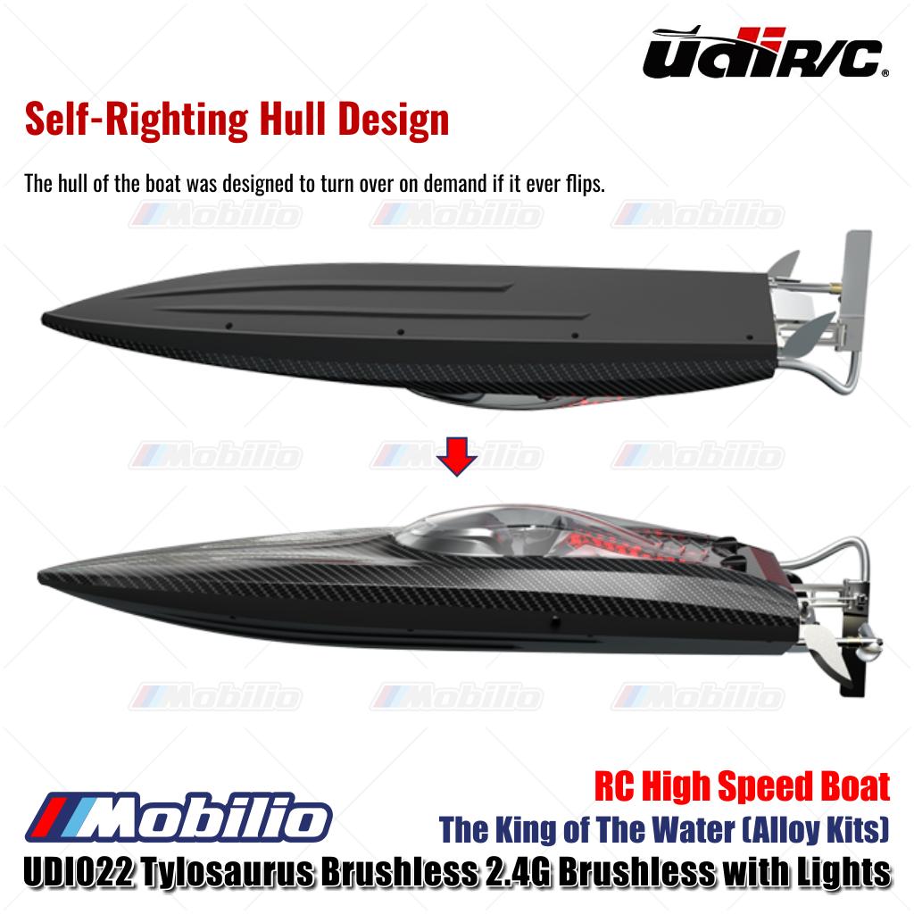 UDIR/C UDI022 Tylosaurus The King of The Water (Alloy Kits) 2.4G Brushless with Lights RC High Speed Boat RTR