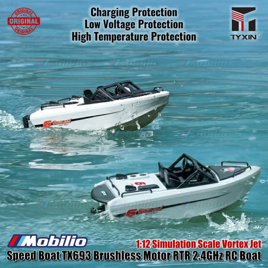 Speed Boat TX693 Brushless Motor RTR 2.4GHz RC Boat 1:12 Simulation Scale Vortex Jet