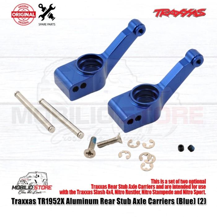 Traxxas Part #1952X Aluminum Rear Stub Axle Carriers Blue for Slash Rustler