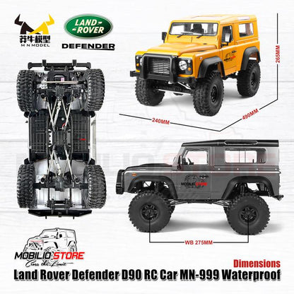 MN 999 Waterproof Land Rover Defender RC Car 1/10 Scale Off-Road Rock