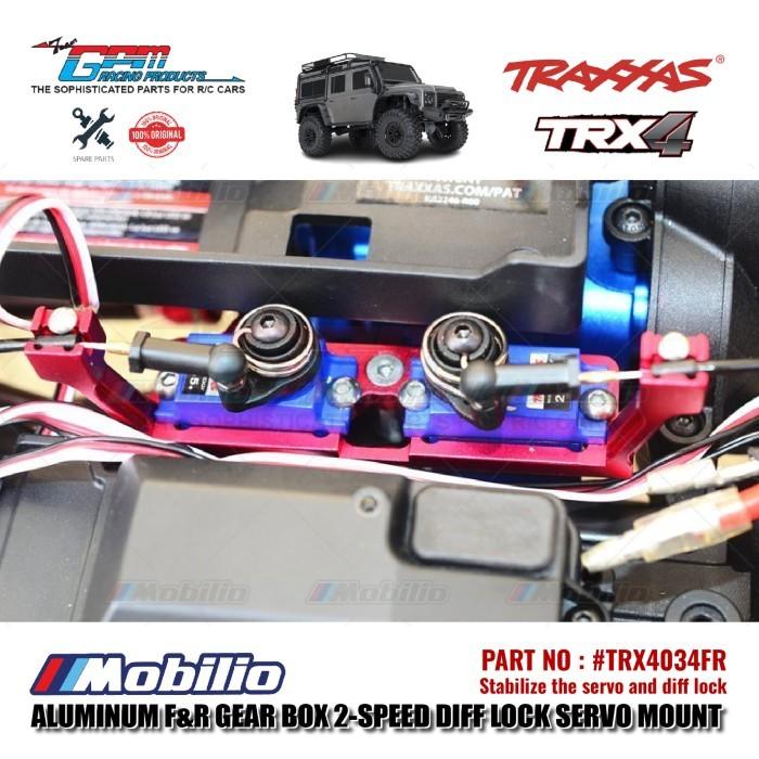 GPM Part #TRX4034FR Aluminum Front Rear Gear Box 2-speed Differential Lock Servo Mount Traxxas TRX-4 TRX-6 Trail Crawler