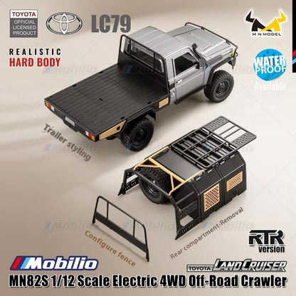 MN82S 1/12 Scale Electric 4WD Off-Road Crawler Toyota Land Cruiser LC79 Car Adventure  Remote Control