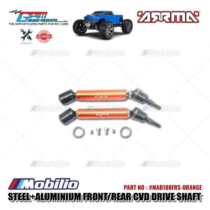 GPM Part #MAB108FRS Steel+Aluminium Front/Rear CVD Drive Shaft RC Upgrade Arrma Big Rock Vorteks Truck