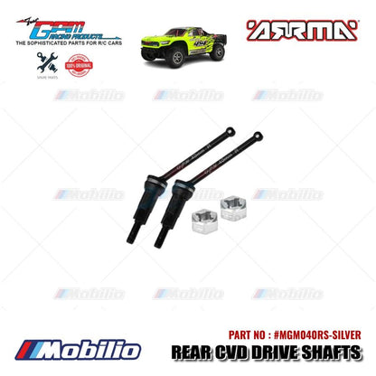 GPM Part #MGM040RS Carbon Steel Rear CVD Drive Shafts 40mm with Alloy Wheel Hex Arrma Mojave Grom Mega Desert Truck  Remote Control