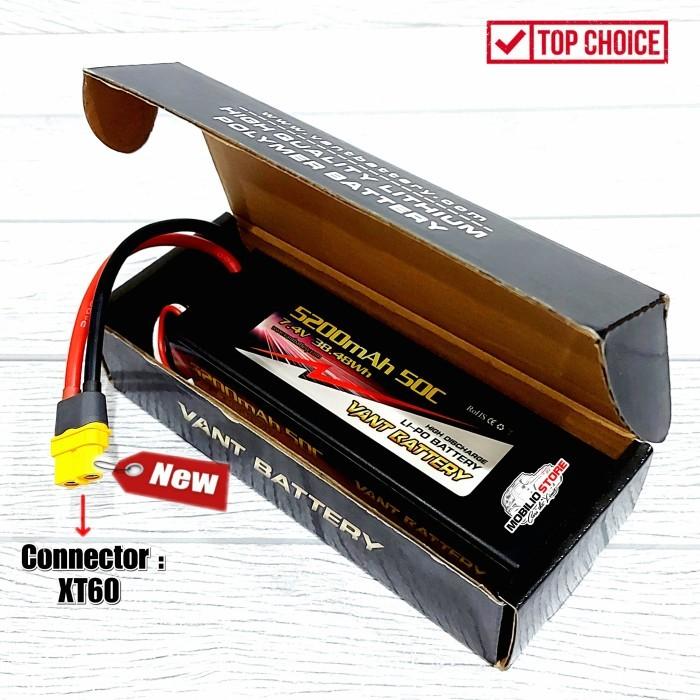 Vant Battery Lipo 2S 7.4 Volt 5200 mAh 50C Baterai RC Lithium Polimer