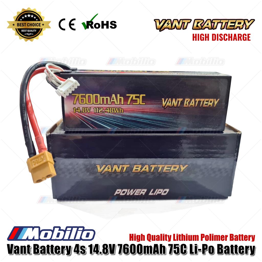 Vant Battery Lipo 4S 14.8V 7600 mAh 75C Baterai RC Lithium Polimer