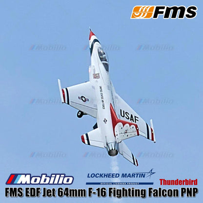 Pesawat Model RC Aero FMS EDF Jet 64mm F-16 Fighting Falcon PNP Thunderbird Blue Thunder
