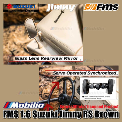 FMS 1/6 JIMNY RS Model Coklat 2.4G Bodi Keras Mobil RC Presisi 4wd Crawler Adventure RTR