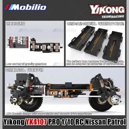 Yikong YK4107 PRO 1/10 RC Rock Road Vehicle Crawler Adventure 2.4GHz RTR Remote Control