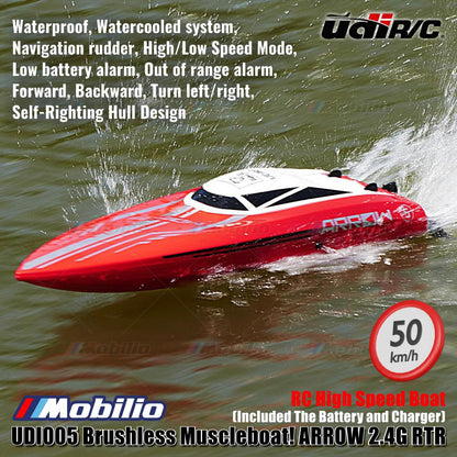 UDIR/C UDI005 Brushless Muscleboat! ARROW 2.4G RC High Speed Boat RTR