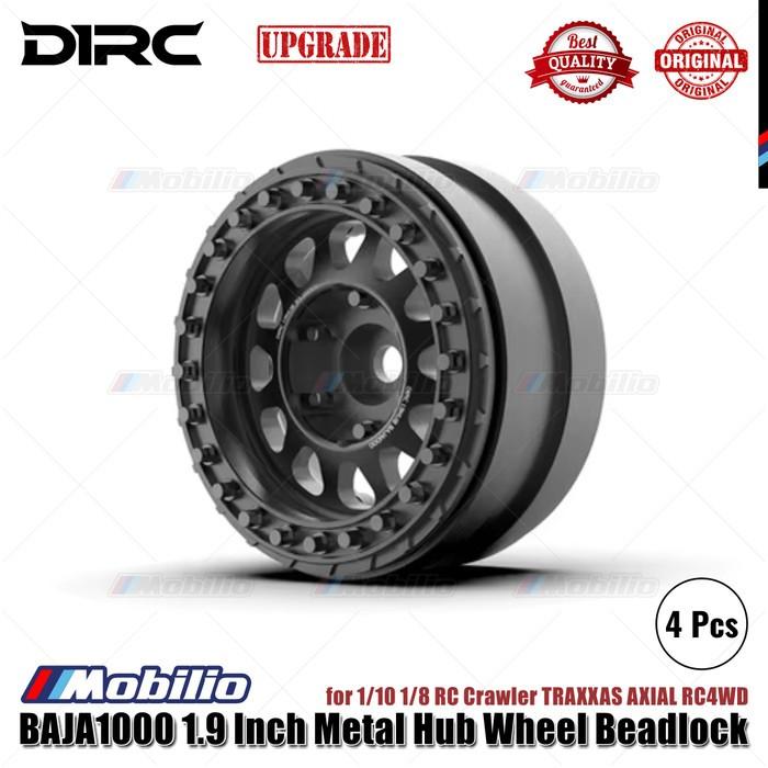 D1RC BAJA1000 Velg Logam Hub Beadlock 1.9 Inci untuk Crawler RC 1/10 1/8 TRAXXAS AXIAL RC4WD Bagian Peningkatan