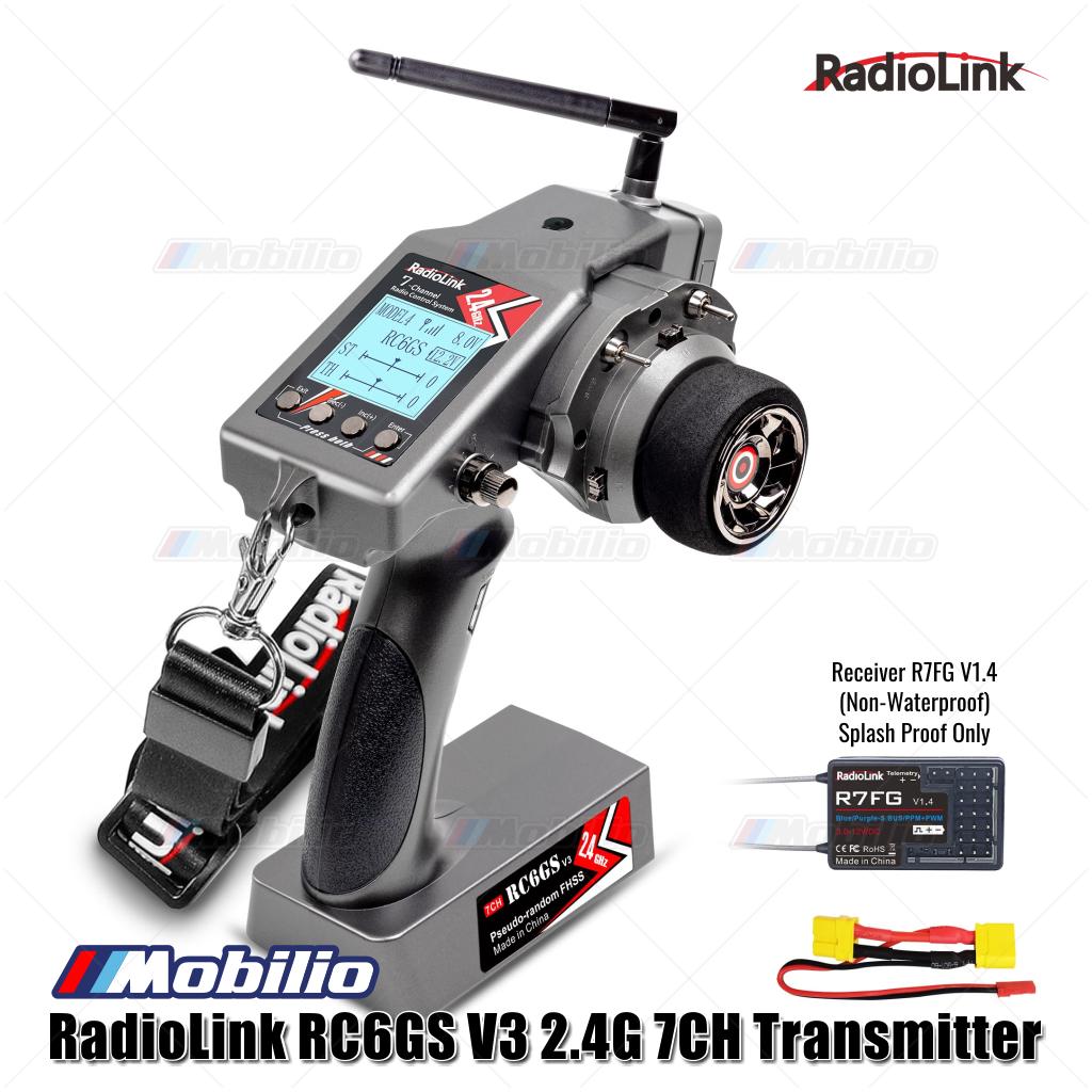 Radiolink RC6GS V3 7 Channels RC Transmitter and Receiver R7FG Fully Waterproof Available for Cars Crawler Truck Boats