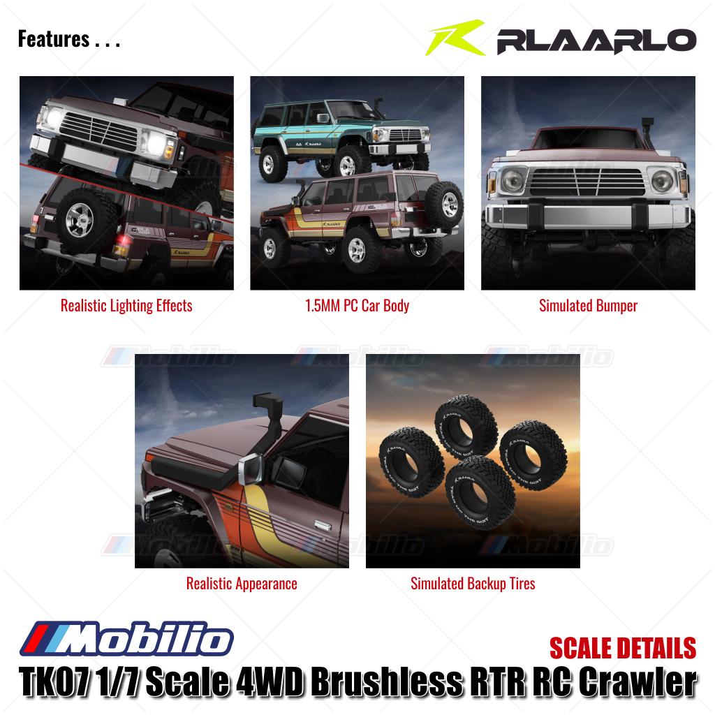 Rlaarlo TK07 Skala 1/7 4WD Brushless RTR 2.4GHz RC Crawler Adventure Off-Road Remote Control