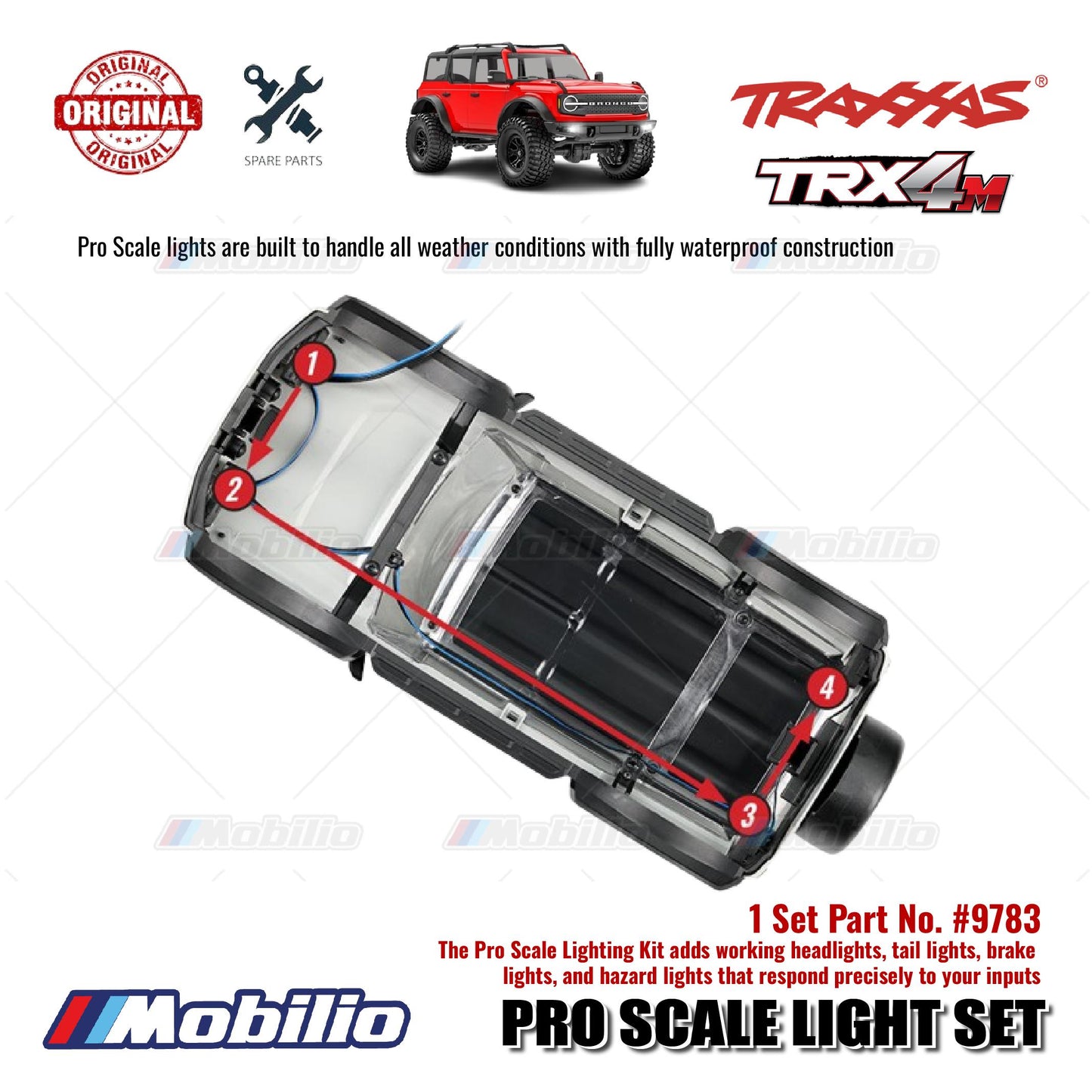 Traxxas Part #9783 TRX-4M Bronco Pro Scale Light Set Fully Waterproof Construction