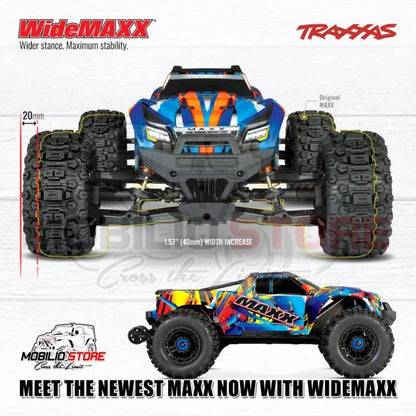 Traxxas 89086-4 Maxx V2 RC Monster Truck 1/10 Siap Balap dengan Motor 540XL Velineon VXL-4s dan Sistem Transmisi Single-Speed