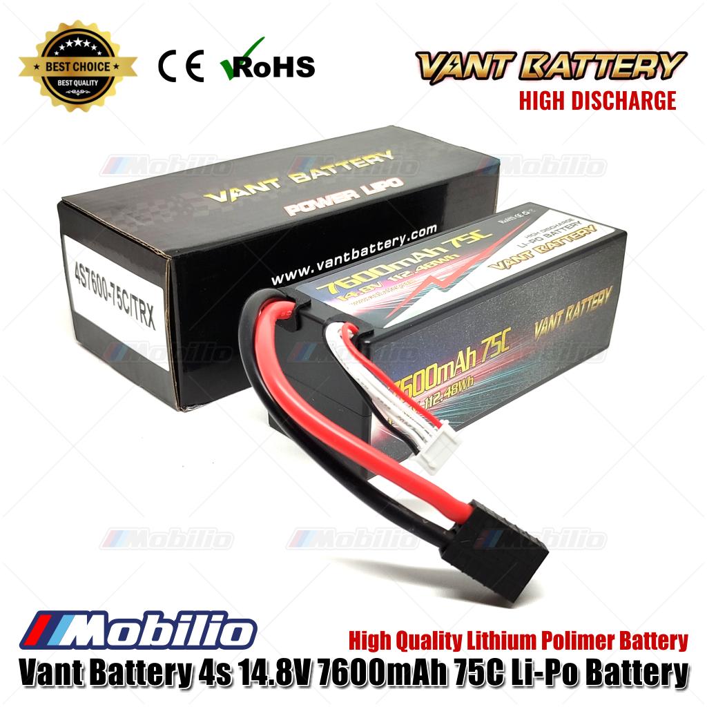 Vant Battery Lipo 4S 14.8V 7600 mAh 75C Baterai RC Lithium Polimer